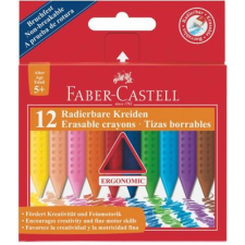 Faber-Castell Zsírkréta, háromszögletű, FABER-CASTELL "Grip", 12 különböző szín kréta