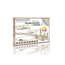 Fából készült 3D-s puzzle - kerek pályák + kereszteződések puzzle, kirakós