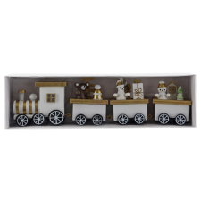  Fából készült karácsonyi vonat 19 cm fehér karácsonyi dekoráció