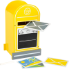  Fából készült postaláda levelekkel