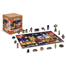 Fából készült puzzle Éjszakai London 2 az 1-ben, 600 darab puzzle, kirakós