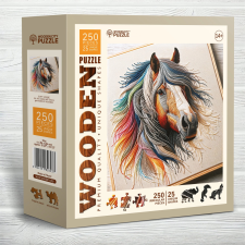 Fából készült puzzle Finom Ló 250 darabos puzzle, kirakós