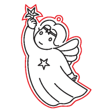  Fafigura, 5 db/csomag - angyal 184 dekorációs kellék