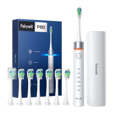 Fairywill FW-P80 sonic toothbrush with tip set and case (White) elektromos fogkefe