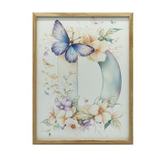  FAKERETES FALI PLAKÁT D BETŰ PILLANGÓVAL 50x70 CM grafika, keretezett kép