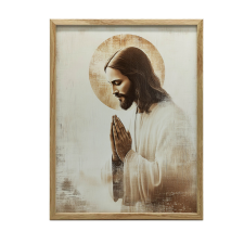 FAKERETES FALI PLAKÁT JÉZUS IMÁBAN 50x70 grafika, keretezett kép