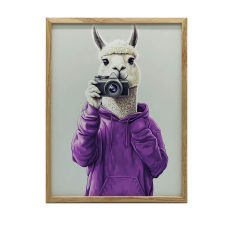  FAKERETES FALI PLAKÁT LILA KAPCSOLÓVAL 50x70 CM grafika, keretezett kép