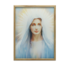FAKERETES FALI PLAKÁT MÁRIA SÖTÉTBARNA FÉNY 50x70 CM grafika, keretezett kép