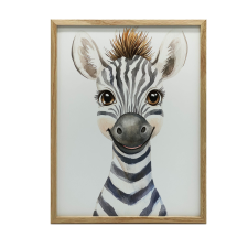 FAKERETES FALI PLAKÁT MERRY ZEBRA 50x70 CM MATT grafika, keretezett kép