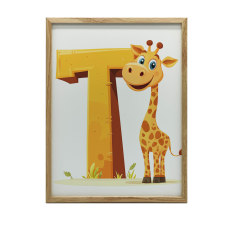  FAKERETES FALI PLAKÁT MOSOLYGÓ ZSIRÁF 50x70 CM grafika, keretezett kép