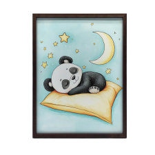 FAKERETES FALI PLAKÁT PANDA ÁLMA PÁRNÁN 70x100 CM grafika, keretezett kép