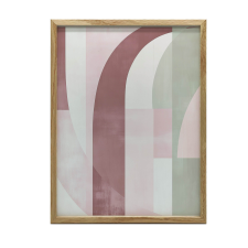 FAKERETES PLAKÁT FALRA ELEGÁNS ABSZTRAKT RÓZSASZÍN ZÖLD 30x40cm grafika, keretezett kép