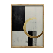 FAKERETES PLAKÁT FALRA SÖTÉTBARNA GEOMETRIA 50x70 CM grafika, keretezett kép