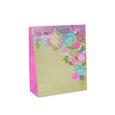 Fakopáncs Ajándéktasak - közepes (bézs alapon, virágok és kották) party kellék