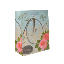Fakopáncs Ajándéktasak - közepes (kék, bicikli és rózsák) party kellék