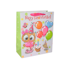 Fakopáncs Ajándéktasak - közepes (nagy szeretettel, bagoly és lufik) party kellék
