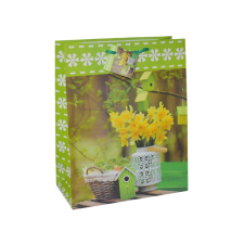 Fakopáncs Ajándéktasak - közepes (zöld, nárcisz vázában)) party kellék