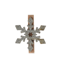 Fakopáncs Dekorációs csipesz, 6 db (ezüst jégvirág) karácsonyi dekoráció