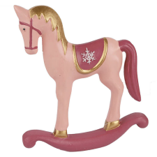 Fakopáncs Dekorációs figura (rózsaszín, mályva színű hintaló) karácsonyi dekoráció