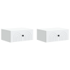  Fali éjjeli szekrény 2 pcs Fehér 49 x 34,5 x 20 cm Szerelt Fa