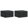  Fali éjjeli szekrény 2 pcs Fekete 34,5 x 33 x 20 cm Szerelt Fa