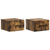  Fali éjjeli szekrény 2 pcs Füstös Tölgy 34,5 x 33 x 20 cm