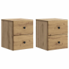  Fali éjjeli szekrény 2 pcs Kézműves Tölgy 34,5 x 33 x 40 cm