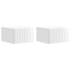  Fali éjjeli szekrény 2 pcs Magasfényű Fehér 33 x 34,5 x 20 cm