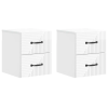  Fali éjjeli szekrény 2 pcs Magasfényű Fehér 34,5 x 33 x 40 cm