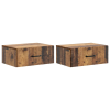  Fali éjjeli szekrény fiókkal 2 pcs Antik Fa 49 x 34,5 x 20 cm