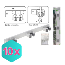 Fali eszköz/nyéltartó 4 befogóval falra szerelhető KARTON - 10 db takarító és háztartási eszköz