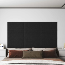  Fali Fejtámla 12 pcs Fekete 60 x 30 cm szövet ágy és ágykellék
