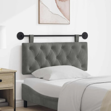  Fali Fejtámla Sötétszürke 110 x 55 x 7 cm Bársony ágy és ágykellék