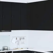  Fali konyhaszekrény polcokkal Fekete 57 x 57 x 100 cm Faanyag bútor