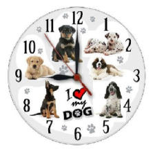 FALI ÓRA 28CM " I LOVE MY DOG" falióra