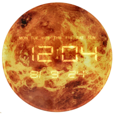  Fali óra Mars bolygóval, LED kijelzővel, 32 cm – Narancssárga falióra