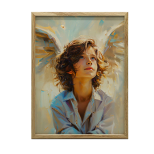 FALI PLAKÁT ARANY ALUMÍNIUM KERETBEN, MENNYI FIÚ, 40x50 CM grafika, keretezett kép