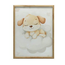 FALI PLAKÁT ARANY ALUMÍNIUM KERETBEN, SWEET DOG, 70x100 CM grafika, keretezett kép
