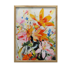  FALI PLAKÁT ARANY ALUMÍNIUM KERETBEN, VIRÁGOS KONCERT 30x40 CM grafika, keretezett kép