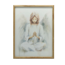FALI PLAKÁT ARANY KERETBEN GYENGE ANGYAL 40X50 CM grafika, keretezett kép