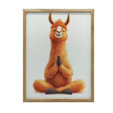 FALI PLAKÁT ARANY KERETBEN MEDITÁLÓ LAMA 30x40 CM grafika, keretezett kép