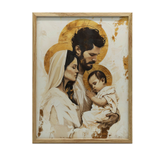  FALI PLAKÁT ARANY KERETBEN SZENT CSALÁD SZERETET HIT 40x50 CM grafika, keretezett kép