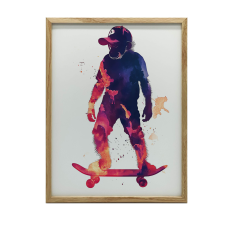 FALI PLAKÁT ARANY KERETES MAJOMBAN Gördeszkán 70x100 CM grafika, keretezett kép