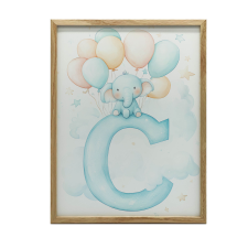 FALI PLAKÁT BABY ELEPHANT C BETŰN KERET NÉLKÜL 40x50 CM grafika, keretezett kép