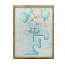  FALI PLAKÁT BABYELEPHANT F BETŰ KERETBEN 70x100 CM MATT grafika, keretezett kép