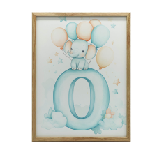 FALI PLAKÁT ELEFÁNT O FELHŐBETŰN 40X50 CM KERET NÉLKÜL grafika, keretezett kép