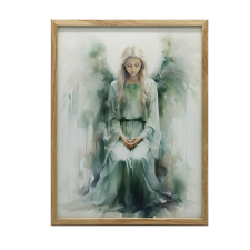  FALI PLAKÁT EMERALD ANGYAL FÉNY BARNA KERETTEL 70x100 CM grafika, keretezett kép