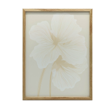  FALI PLAKÁT ÉTERikus VIRÁGOK FA KERETBEN, SÖTÉTBARNA 50x70 grafika, keretezett kép