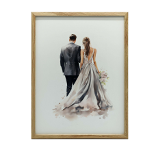 FALI PLAKÁT FA KERETBEN A SZERETET FELÉ 30x40 CM grafika, keretezett kép
