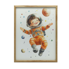 FALI PLAKÁT FA KERETBEN KIS KÖZMONAUTÁK 70x100 CM grafika, keretezett kép